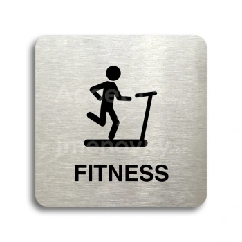 Piktogram "fitness IV" - stříbrná tabulka - černý tisk bez rámečku