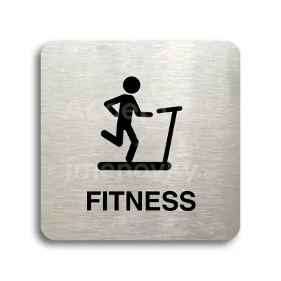 Piktogram "fitness IV" - stříbrná tabulka - černý tisk bez rámečku