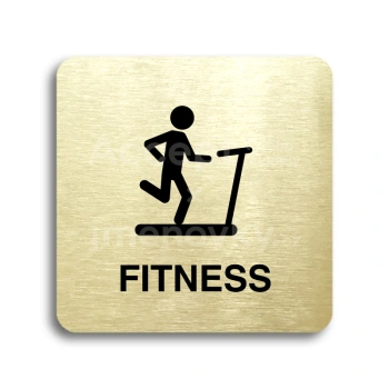 Piktogram "fitness IV" - zlatá tabulka - černý tisk bez rámečku