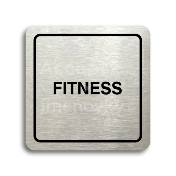 Piktogram "fitness" - stříbrná tabulka - černý tisk