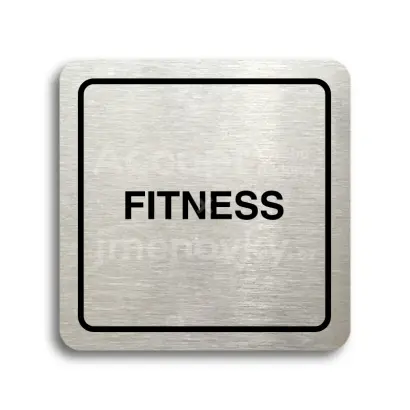 Piktogram "fitness" - stříbrná tabulka - černý tisk
