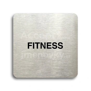 Piktogram "fitness" - stříbrná tabulka - černý tisk bez rámečku