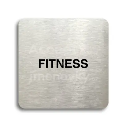Piktogram "fitness" - stříbrná tabulka - černý tisk bez rámečku