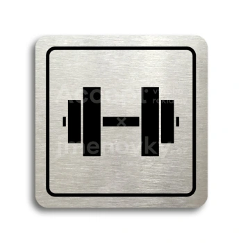 Piktogram "fitness V" - stříbrná tabulka - černý tisk