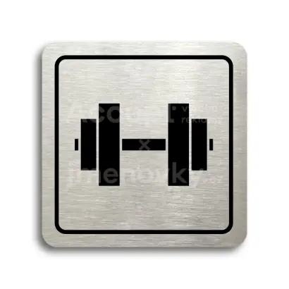Piktogram "fitness V" - stříbrná tabulka - černý tisk
