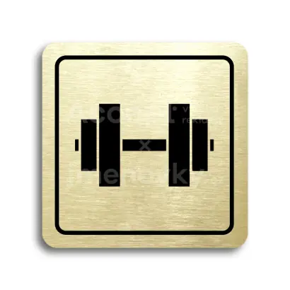 Piktogram "fitness V" - zlatá tabulka - černý tisk