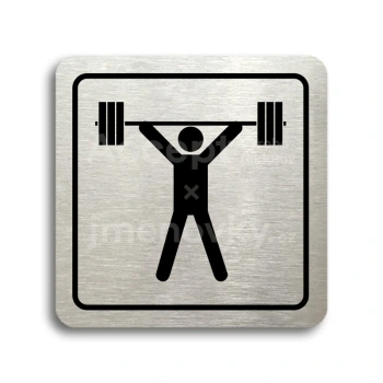 Piktogram "fitness VI" - stříbrná tabulka - černý tisk