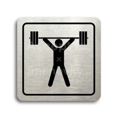 Piktogram "fitness VI" - stříbrná tabulka - černý tisk