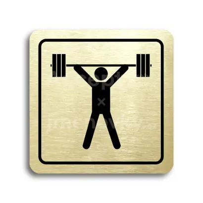 Piktogram "fitness VI" - zlatá tabulka - černý tisk