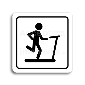 Piktogram "fitness VII" - bílá tabulka - černý tisk