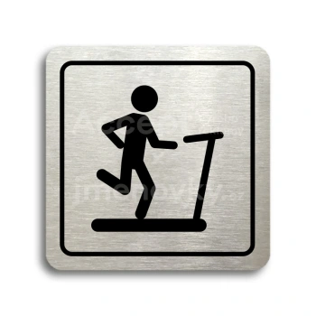 Piktogram "fitness VII" - stříbrná tabulka - černý tisk