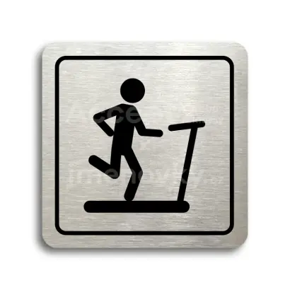 Piktogram "fitness VII" - stříbrná tabulka - černý tisk