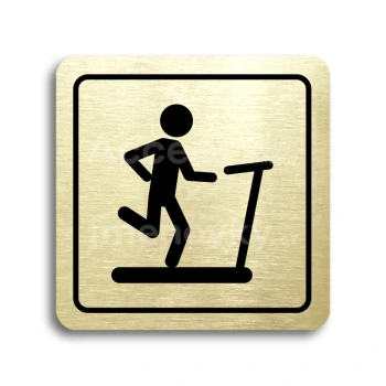 Piktogram "fitness VII" - zlatá tabulka - černý tisk