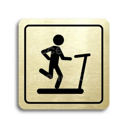 Piktogram "fitness VII" - zlatá tabulka - černý tisk