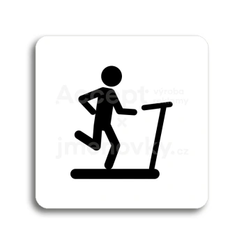 Piktogram "fitness VII" - bílá tabulka - černý tisk bez rámečku