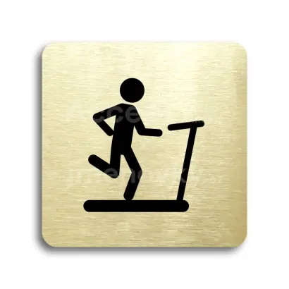 Piktogram "fitness VII" - zlatá tabulka - černý tisk bez rámečku