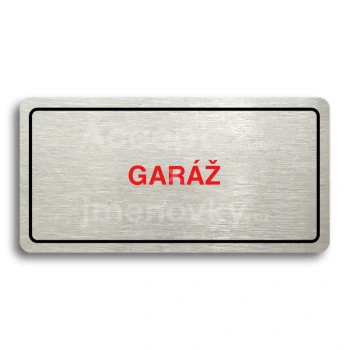 Piktogram "GARÁŽ" - stříbrná tabulka - barevný tisk
