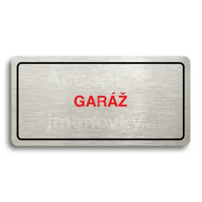 Piktogram "GARÁŽ" - stříbrná tabulka - barevný tisk
