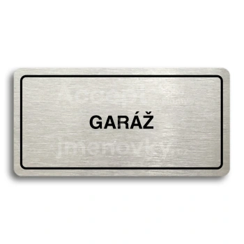 Piktogram "GARÁŽ" - stříbrná tabulka - černý tisk