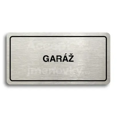 Piktogram "GARÁŽ" - stříbrná tabulka - černý tisk