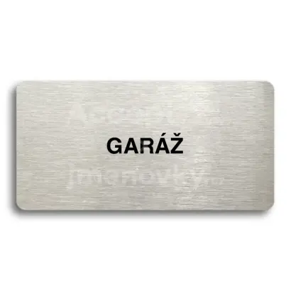 Piktogram "GARÁŽ" - stříbrná tabulka - černý tisk bez rámečku