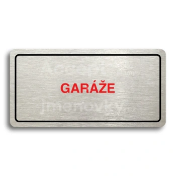 Piktogram "GARÁŽE" - stříbrná tabulka - barevný tisk
