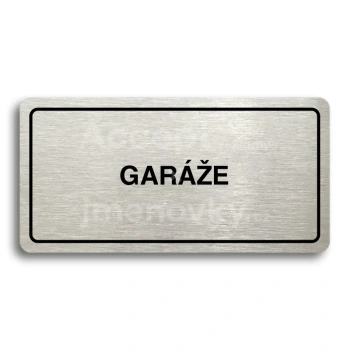 Piktogram "GARÁŽE" - stříbrná tabulka - černý tisk
