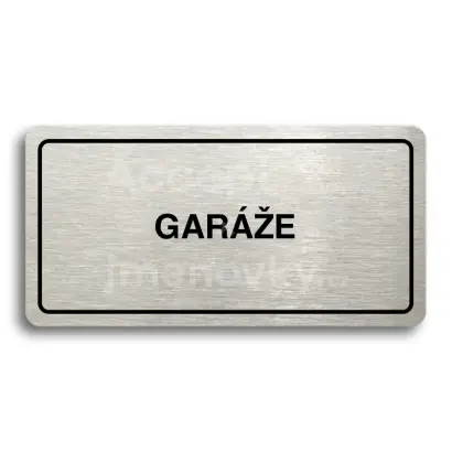 Piktogram "GARÁŽE" - stříbrná tabulka - černý tisk