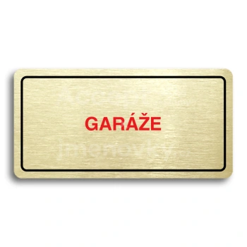 Piktogram "GARÁŽE" - zlatá tabulka - barevný tisk