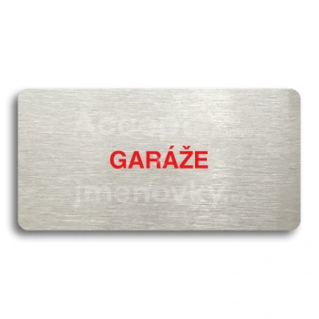 Piktogram "GARÁŽE" - stříbrná tabulka - barevný tisk bez rámečku
