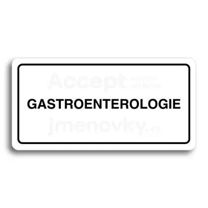 Piktogram "GASTROENTEROLOGIE" - bílá tabulka - černý tisk