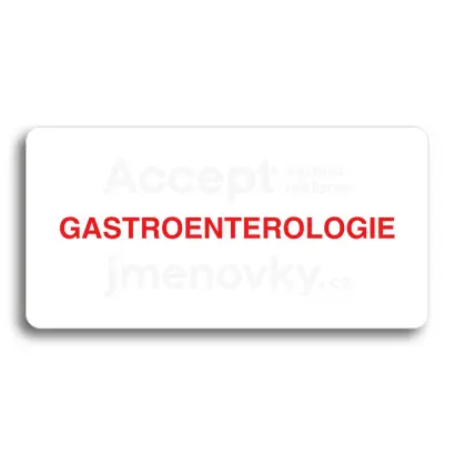 Piktogram "GASTROENTEROLOGIE " - bílá tabulka - barevný tisk bez rámečku