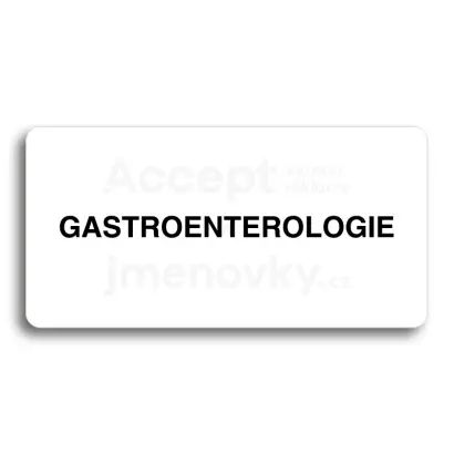 Piktogram "GASTROENTEROLOGIE " - bílá tabulka - černý tisk bez rámečku
