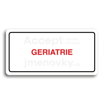 Piktogram "GERIATRIE" - bílá tabulka - barevný tisk