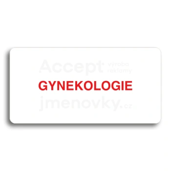 Piktogram "GYNEKOLOGIE" - bílá tabulka - barevný tisk bez rámečku