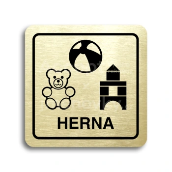 Piktogram "herna" - zlatá tabulka - černý tisk