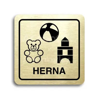 Piktogram "herna" - zlatá tabulka - černý tisk