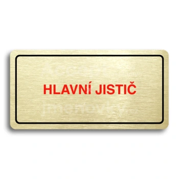 Piktogram "HLAVNÍ JISTIČ" - zlatá tabulka - barevný tisk