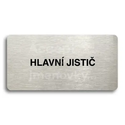 Piktogram "HLAVNÍ JISTIČ" - stříbrná tabulka - černý tisk bez rámečku