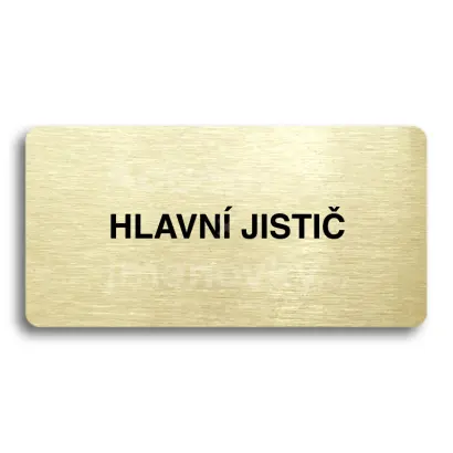 Piktogram "HLAVNÍ JISTIČ" - zlatá tabulka - černý tisk bez rámečku