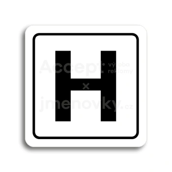 Piktogram "hydrant" - bílá tabulka - černý tisk