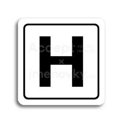 Piktogram "hydrant" - bílá tabulka - černý tisk