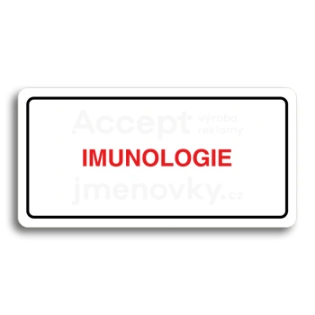 Piktogram "IMUNOLOGIE" - bílá tabulka - barevný tisk
