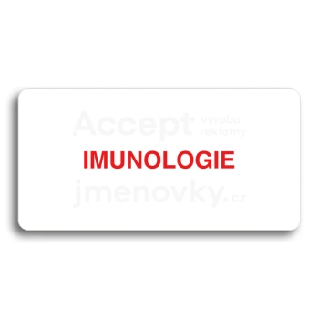 Piktogram "IMUNOLOGIE " - bílá tabulka - barevný tisk bez rámečku