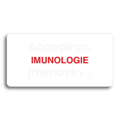 Piktogram "IMUNOLOGIE " - bílá tabulka - barevný tisk bez rámečku