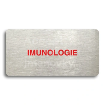 Piktogram "IMUNOLOGIE " - stříbrná tabulka - barevný tisk bez rámečku