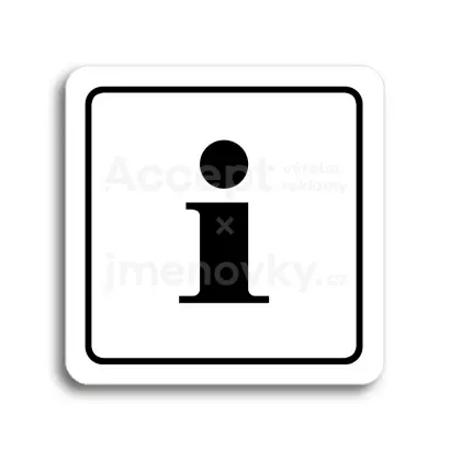 Piktogram "informace" - bílá tabulka - černý tisk