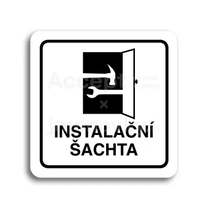 Piktogram "instalační šachta" - bílá tabulka - černý tisk