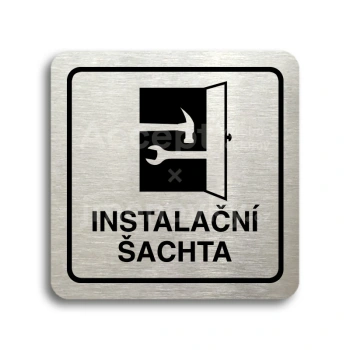Piktogram "instalační šachta" - stříbrná tabulka - černý tisk