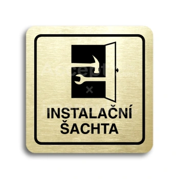 Piktogram "instalační šachta" - zlatá tabulka - černý tisk